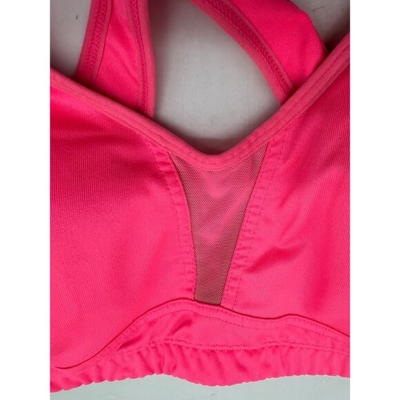Saucony Womens Curve Crusader Athletic Sport Bra Size 38C Hot Pink Crossback - Picture 7 of 8
